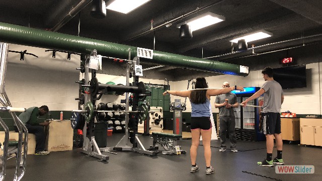 Peak into the Weight Room: Natasha Murray Recieving Strength Training from Stregth/Fitness Coach Byran Artfitch 