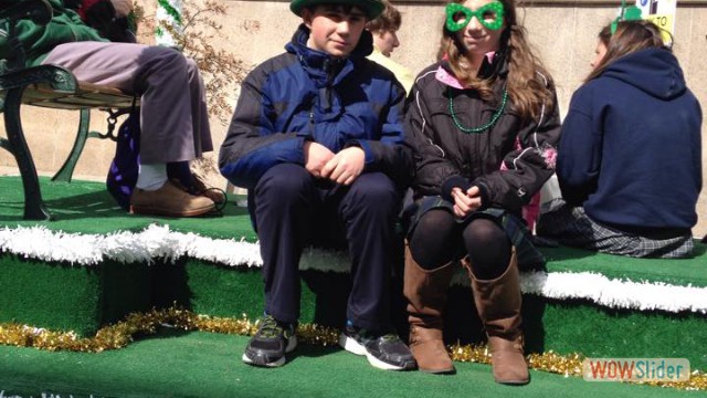 Middle school students were invited to ride on the Archdiocese's float!